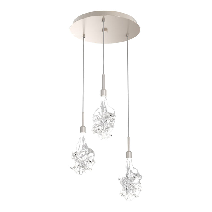 Blossom Round Pendant Chandelier by Hammerton Studio in Beige Silver