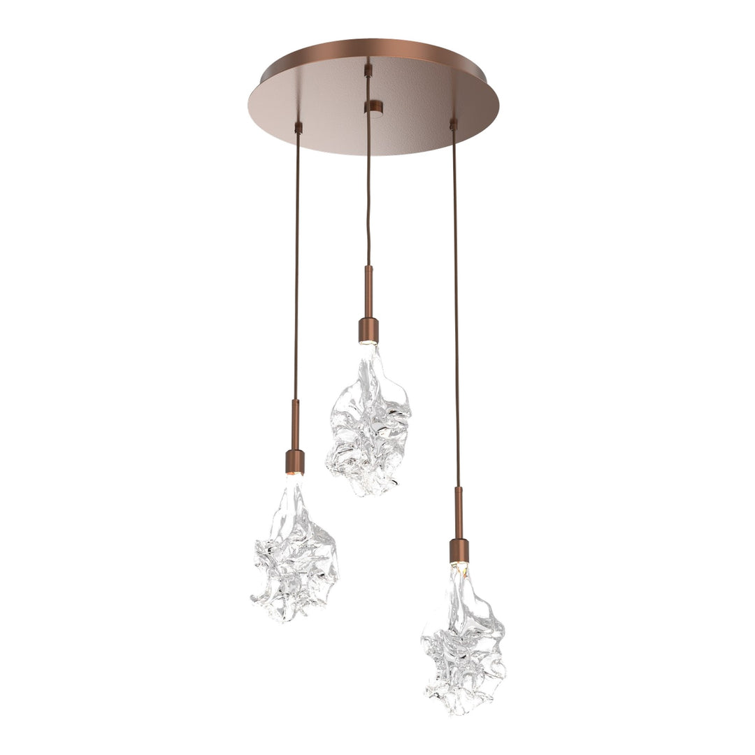 Blossom Round Pendant Chandelier by Hammerton Studio in Burnished Bronze
