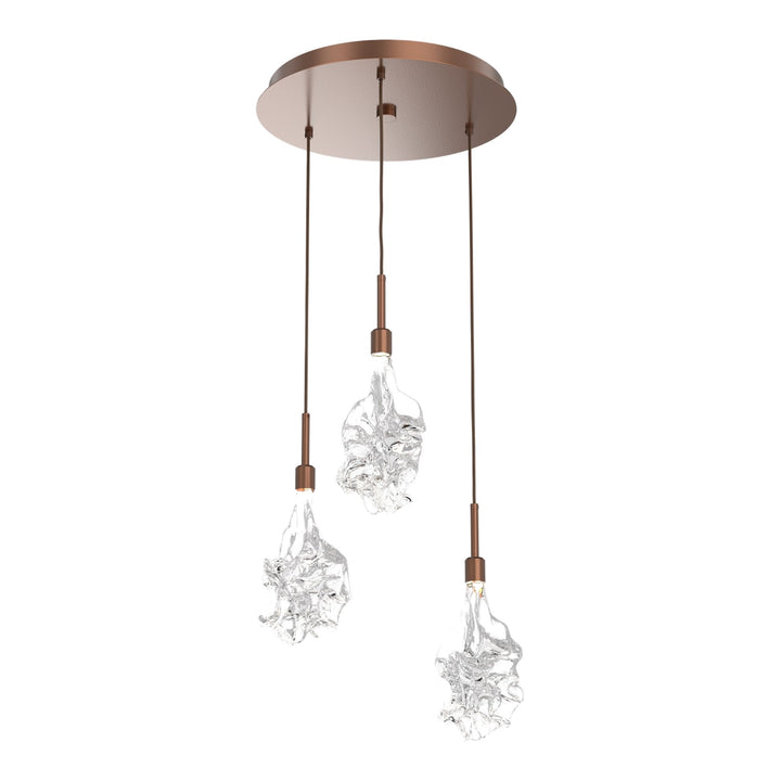 Blossom Round Pendant Chandelier by Hammerton Studio in Burnished Bronze