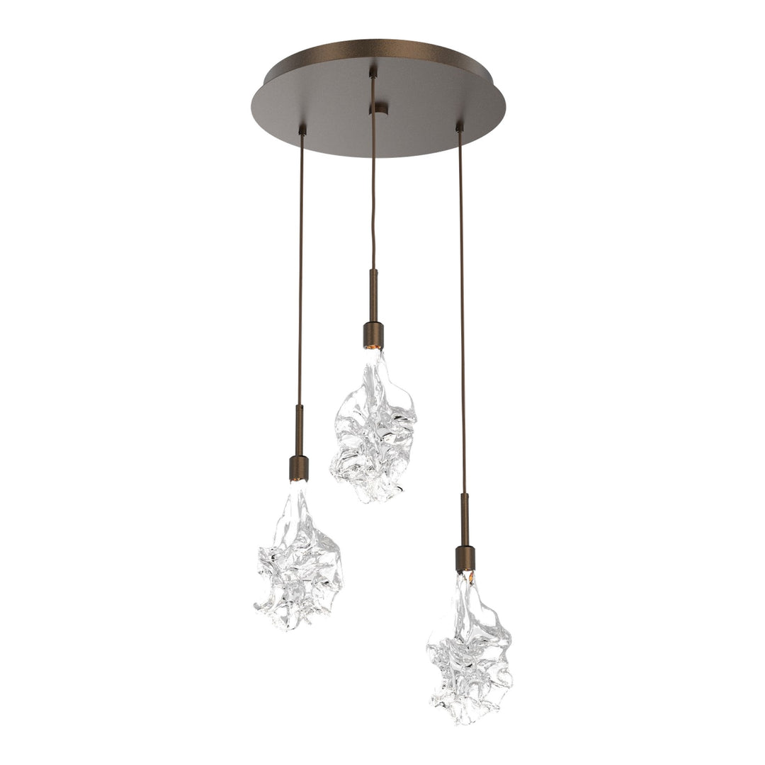 Blossom Round Pendant Chandelier by Hammerton Studio in Flat Bronze