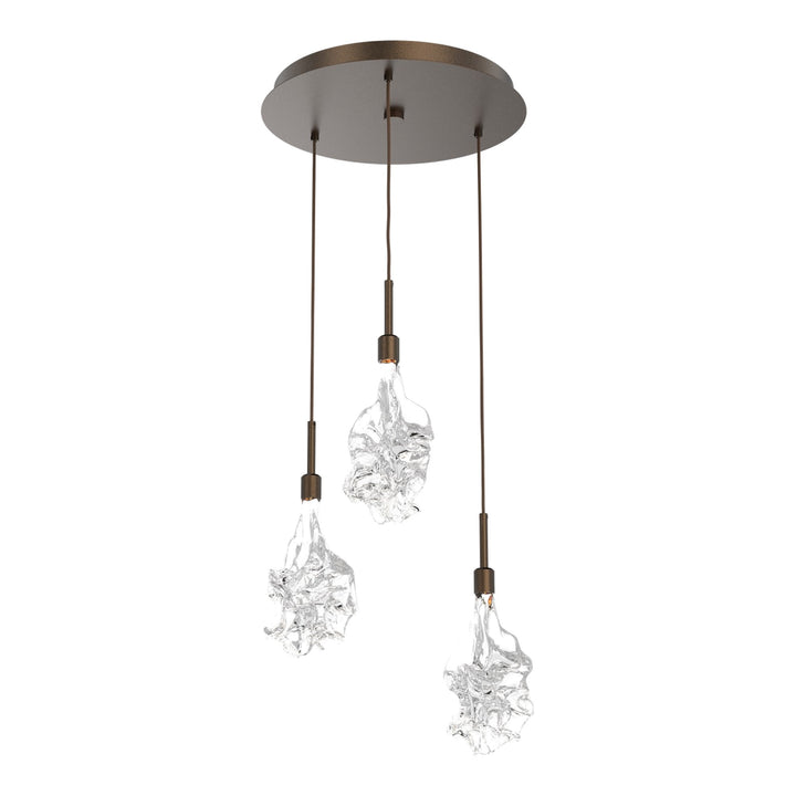 Blossom Round Pendant Chandelier by Hammerton Studio in Flat Bronze
