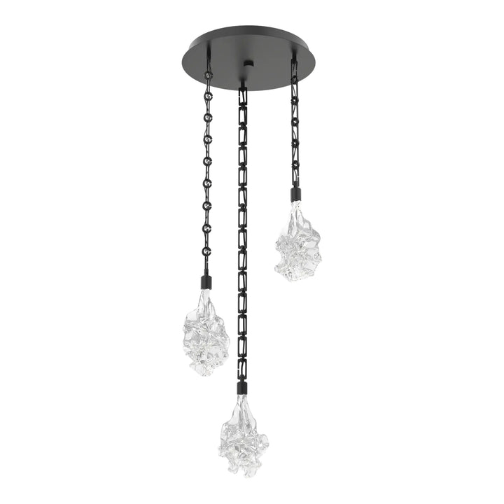 Blossom Round Pendant Chandelier by Hammerton Studio in Matte Black on Rectangular Chain