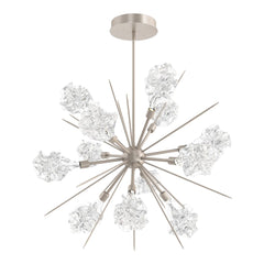 Blossom Starburst Chandelier by Hammerton Studio in Beige Silver with Clear Blossom glass (Medium)