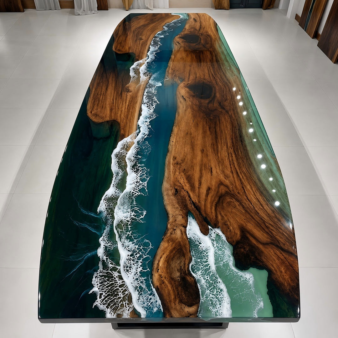 Ocean Coastline Conference Table by Thomas Dawn
