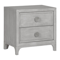 Boho Chic Two Drawer Nightstand by Modus in Washed White — on a white background