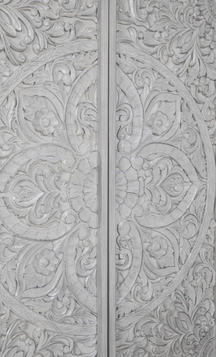 Boho Chic Wardrobe Chest in Washed White — detail view