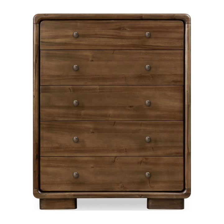 Boka Five Drawer Chest by Modus in Impala — on a white background