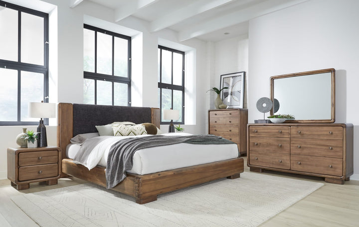 Boka Five Drawer Chest in Impala — in a bedroom setting