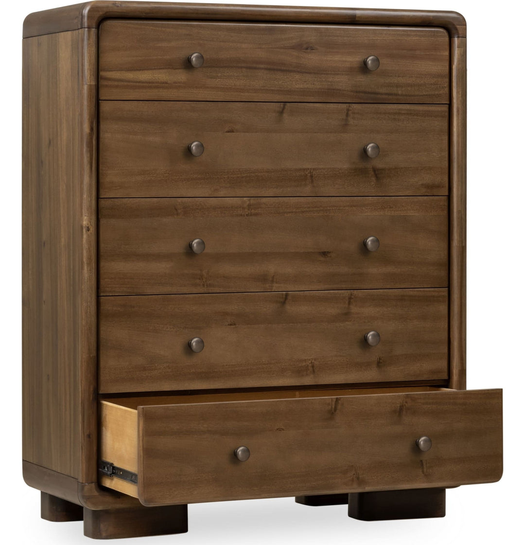 Boka Five Drawer Chest in Impala — with drawers open