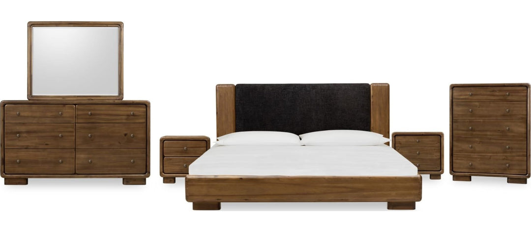 Boka Six Drawer Dresser in Impala — shown with the matching bedroom group (sold separately)
