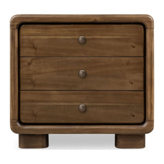 Boka Three Drawer Nightstand by Modus in Impala — on a white background