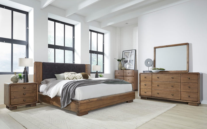 Boka Three Drawer Nightstand in Impala — in a bedroom setting