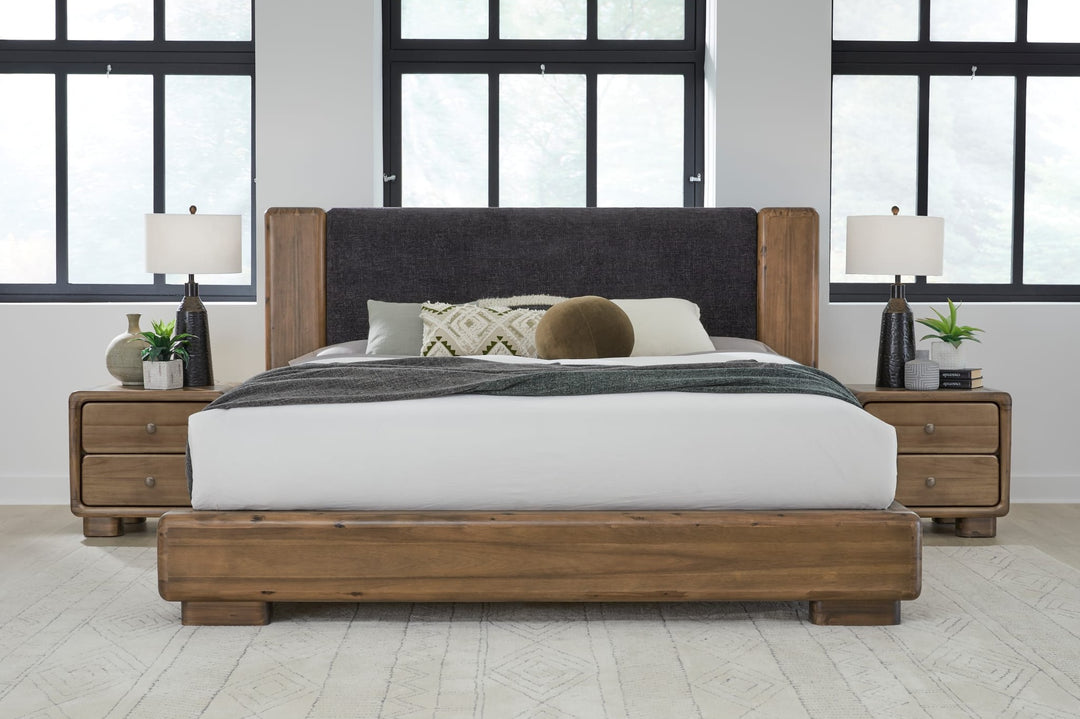 Boka Two Drawer Nightstand in Impala — in a bedroom setting