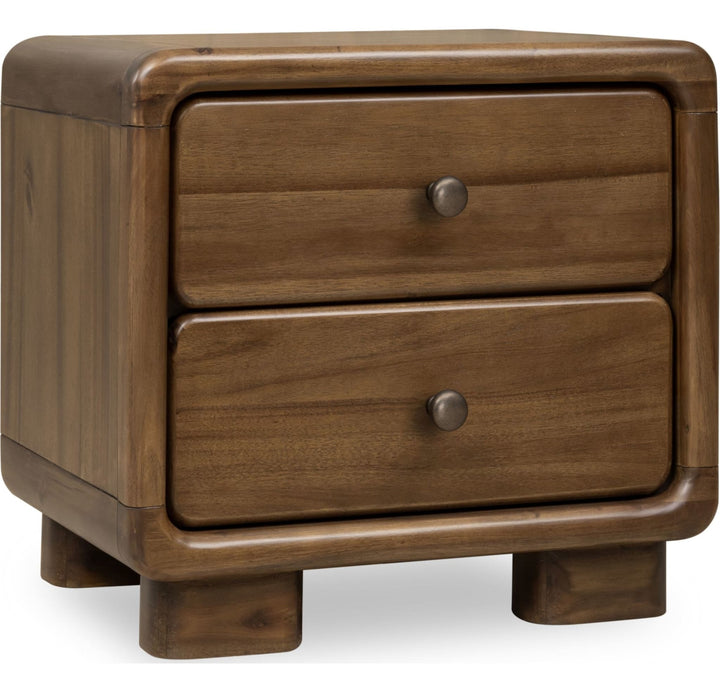 Boka Two Drawer Nightstand in Impala — on a white background
