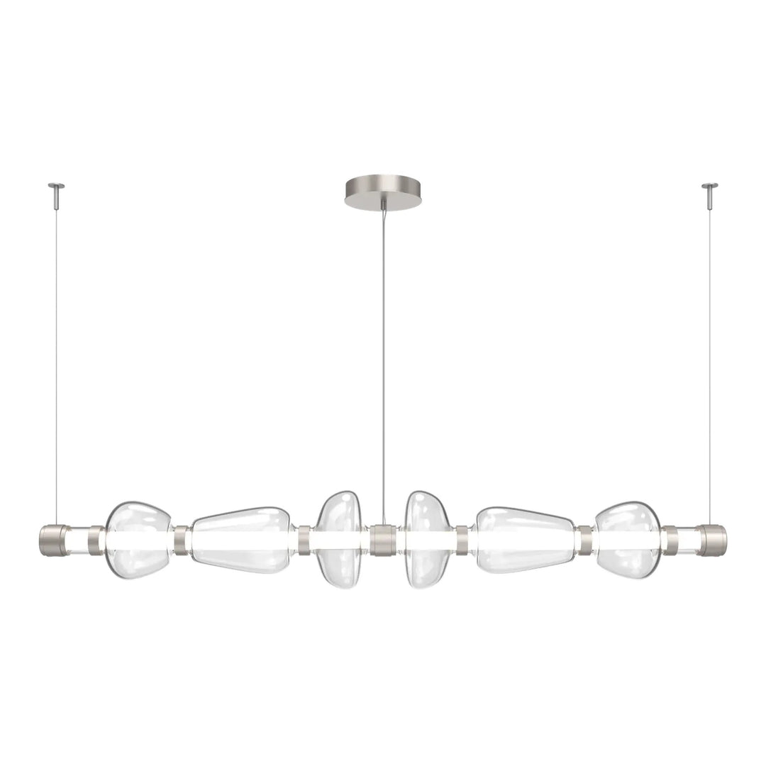 Bolla Mandrel Chandelier by Hammerton Studio in Beige Silver with Clear glass (Large)