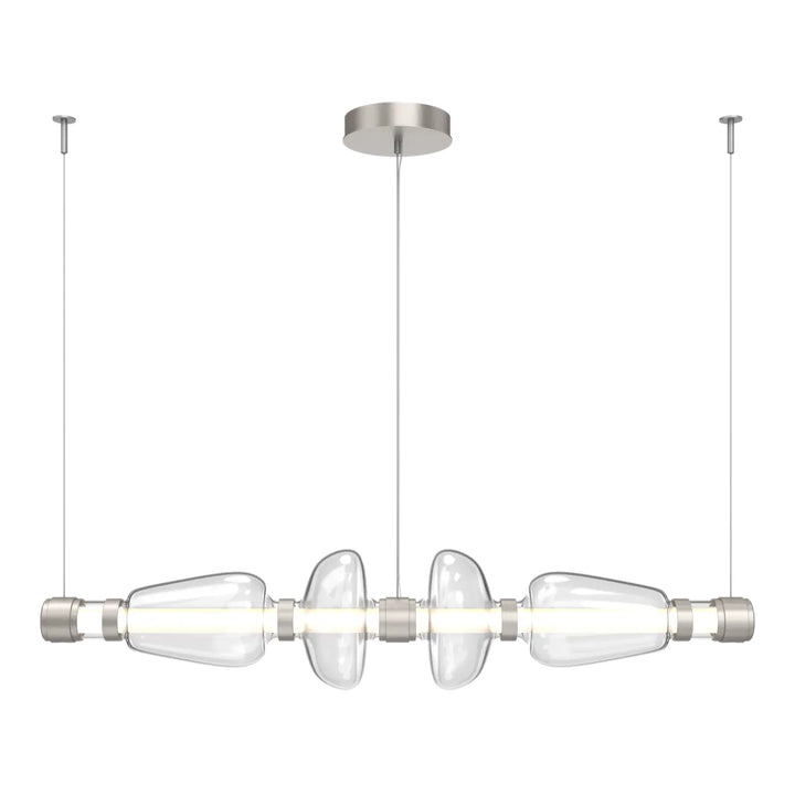 Bolla Mandrel Chandelier by Hammerton Studio in Beige Silver with Clear glass (Medium)