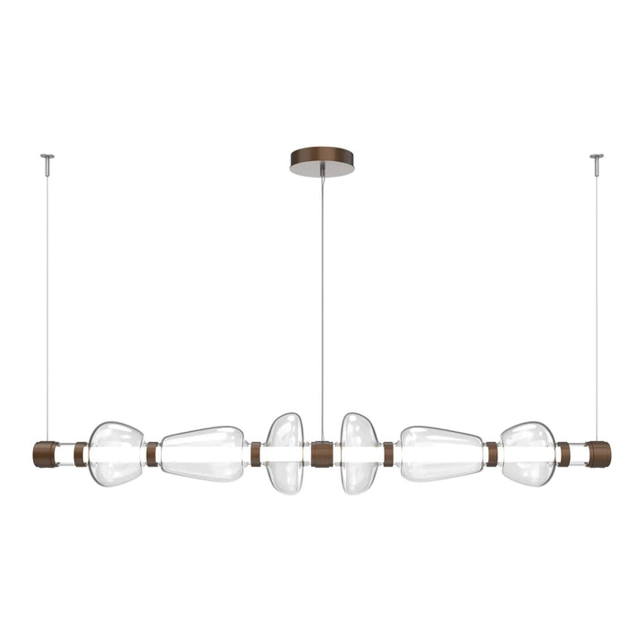 Bolla Mandrel Chandelier by Hammerton Studio in Burnished Bronze with Clear glass (Large)