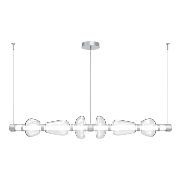 Bolla Mandrel Chandelier by Hammerton Studio in Classic Silver with Clear glass (Large)