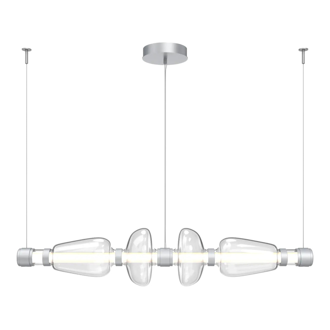 Bolla Mandrel Chandelier by Hammerton Studio in Classic Silver with Clear glass (Medium)