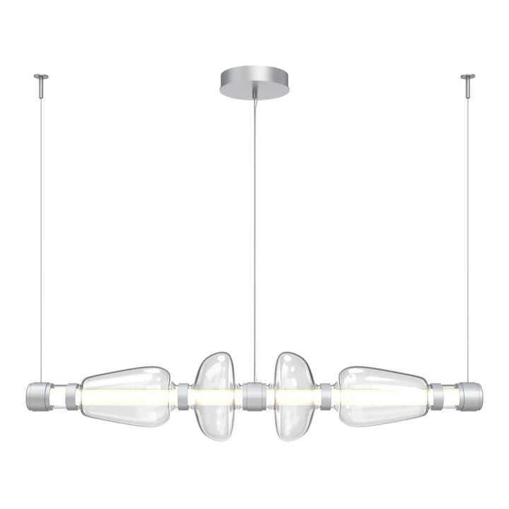 Bolla Mandrel Chandelier by Hammerton Studio in Classic Silver with Clear glass (Medium)