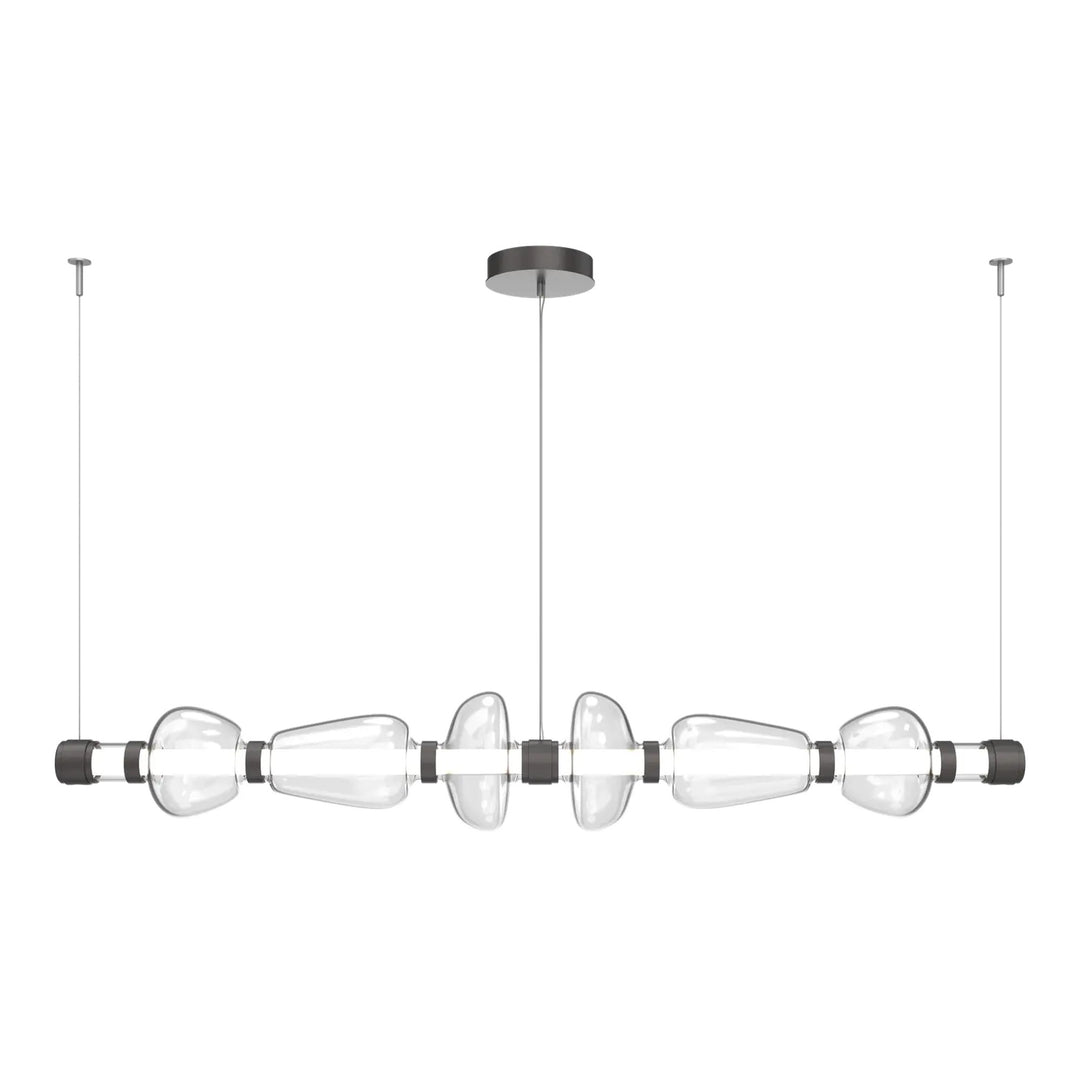 Bolla Mandrel Chandelier by Hammerton Studio in Graphite with Clear glass (Large)