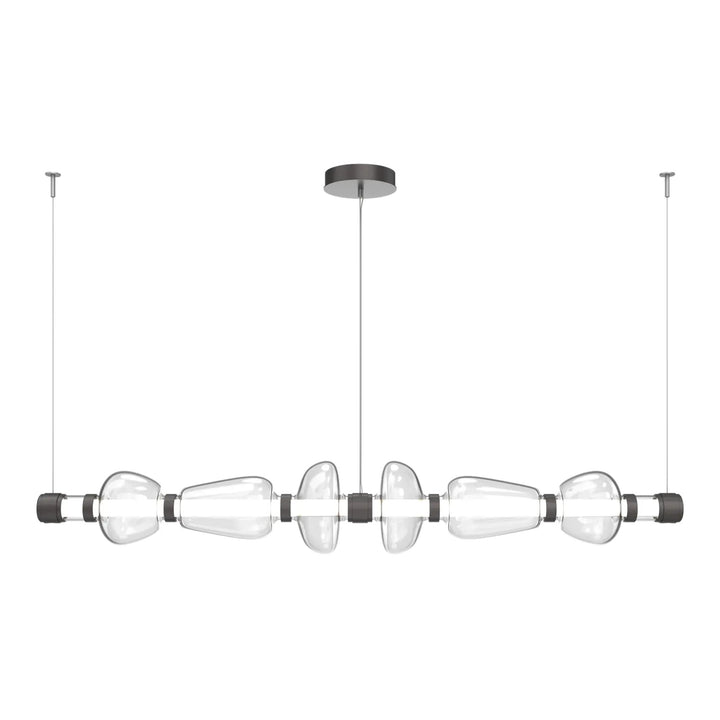 Bolla Mandrel Chandelier by Hammerton Studio in Graphite with Clear glass (Large)