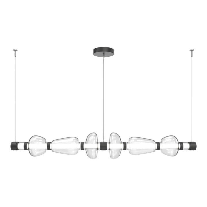 Bolla Mandrel Chandelier by Hammerton Studio in Matte Black with Clear glass (Large)