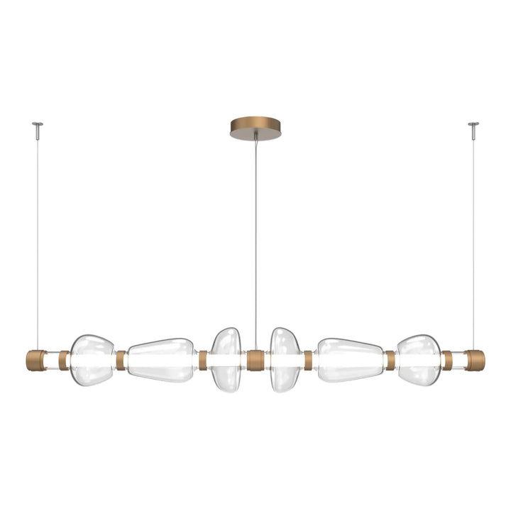 Bolla Mandrel Chandelier by Hammerton Studio in Novel Brass with Clear glass (Large)