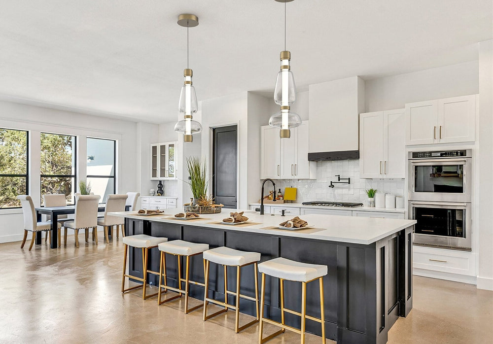 Bolla Mandrel Double Pendant by Hammerton Studio in a styled interior