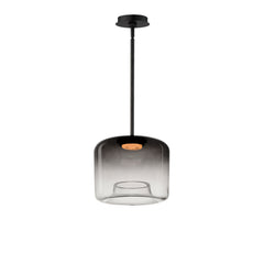 Bombona 12" x 10" LED Pendant by ET2 Lighting in Black, front view