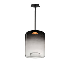 Bombona 12" x 16" LED Pendant by ET2 Lighting in Black, front view