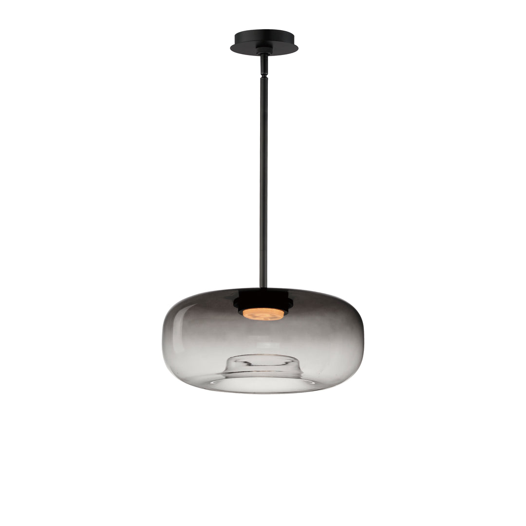 Bombona 16" x 7" LED Pendant by ET2 Lighting in Black, front view
