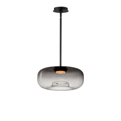 Bombona 16" x 7" LED Pendant by ET2 Lighting in Black, front view