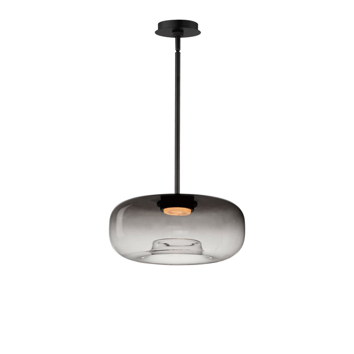 Bombona 16" x 7" LED Pendant by ET2 Lighting in Black, front view