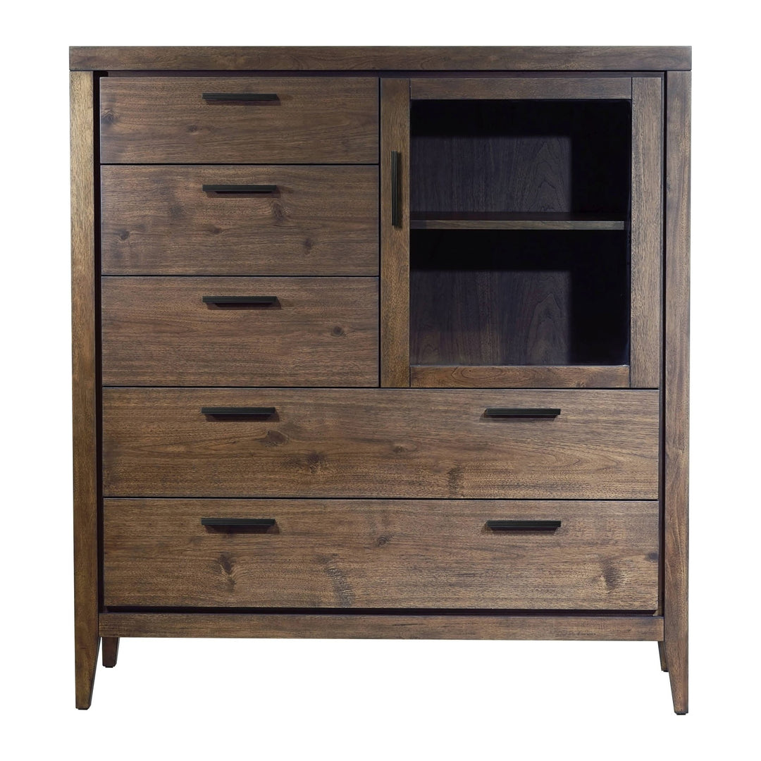 Boracay Five Drawer One Door Sweater Chest by Modus in Wild Oats Brown — on a white background