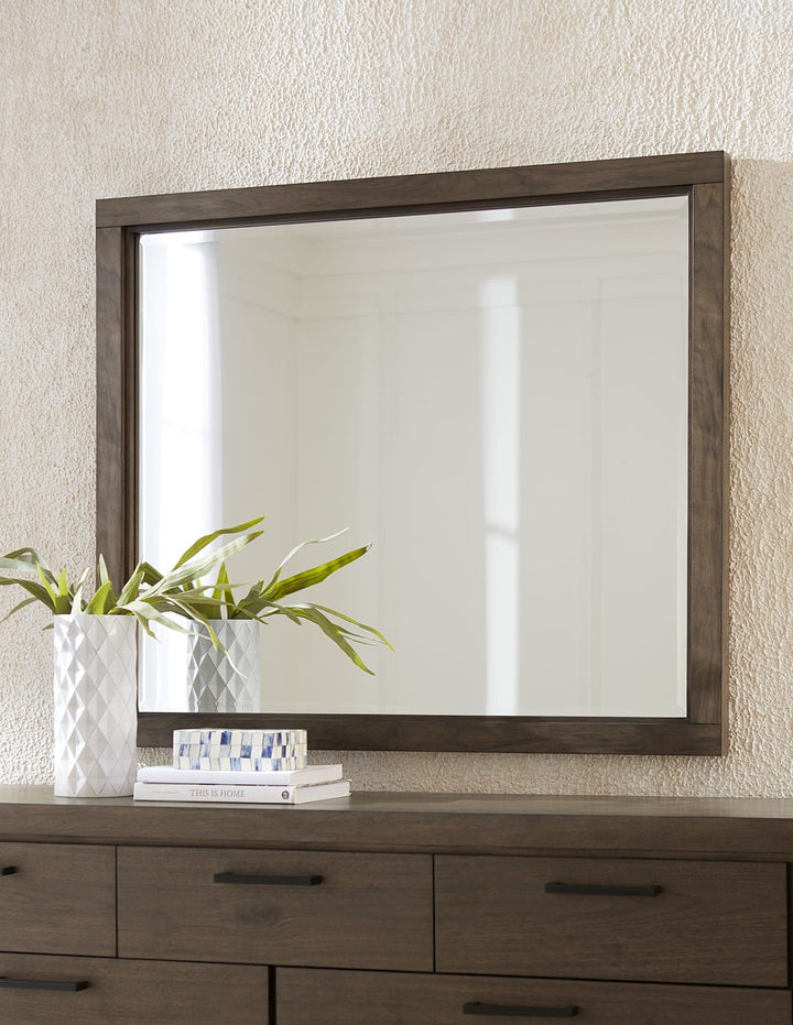 Boracay Landscape Mirror in Wild Oats Brown — styled on the matching dresser (sold separately)