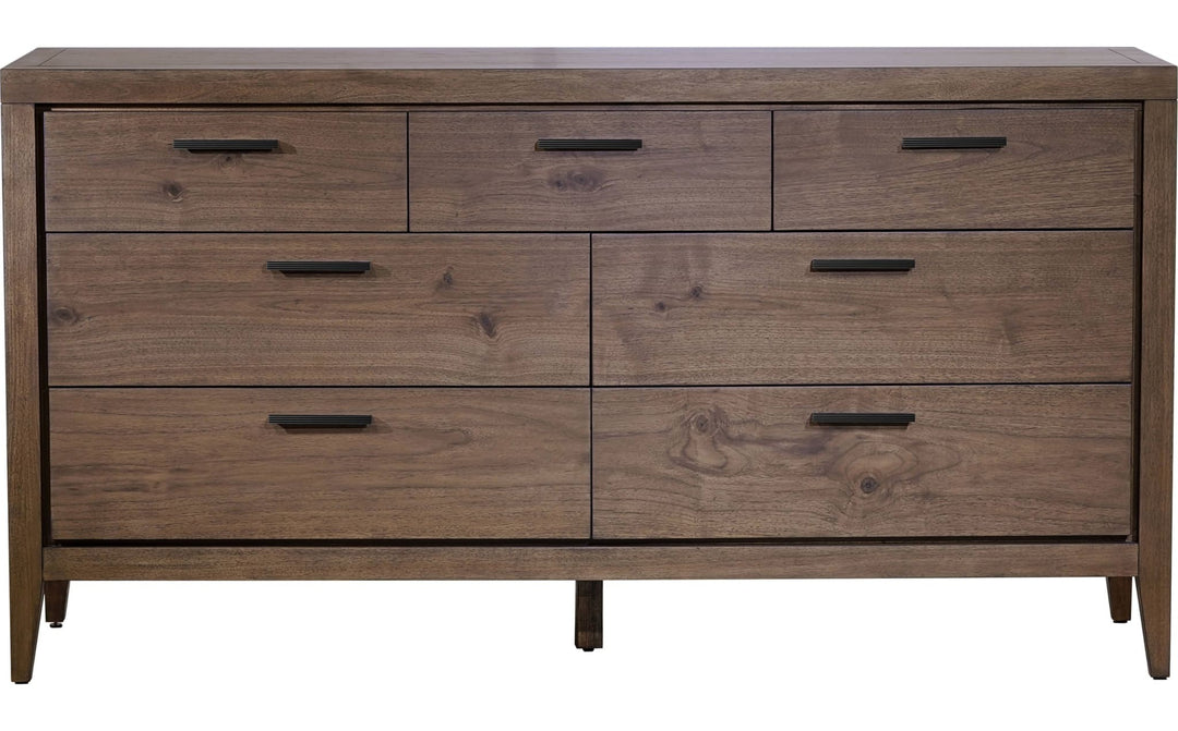 Boracay Seven Drawer Dresser in Wild Oats Brown — on a white background