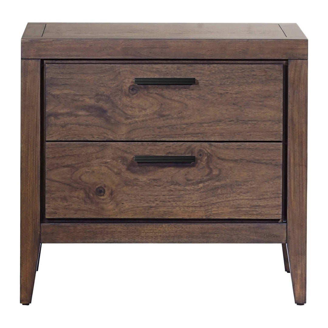 Boracay Two Drawer USB-Charging Nightstand by Modus in Wild Oats Brown — on a white background