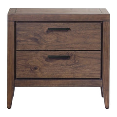 Boracay Two Drawer USB-Charging Nightstand by Modus in Wild Oats Brown — on a white background