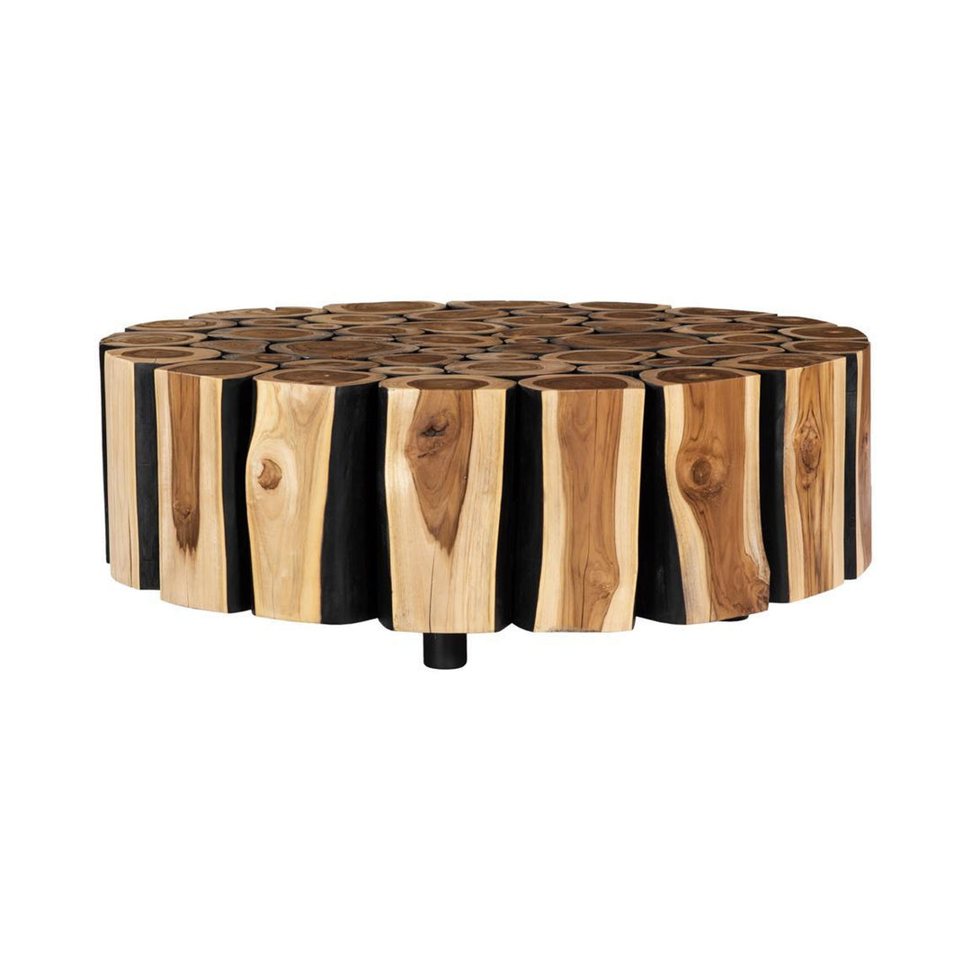 Boscage Coffee Table on Black Metal Legs, Round by Phillips Collection — centered product view
