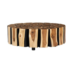 Boscage Coffee Table on Black Metal Legs, Round by Phillips Collection — centered product view