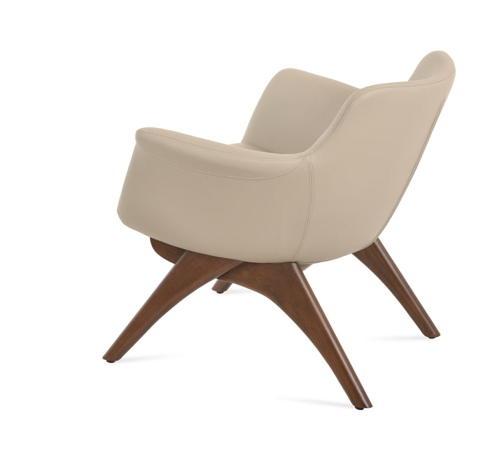 Bottega X Wood Lounge Chair — bone PPM, ash wood walnut finish X-wood base