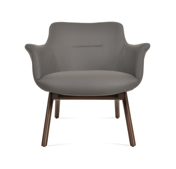 Bottega X Wood Lounge Chair — grey PPM, ash wood walnut finish X-wood base