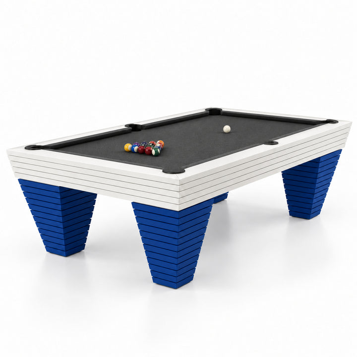 Boulder pool table - Cobalt &amp; White 