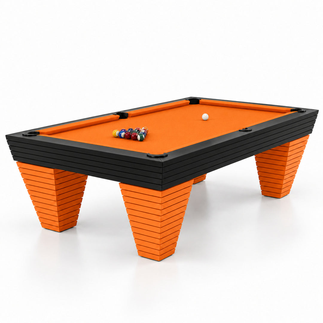 Boulder pool table - Tangerine &amp; Black 