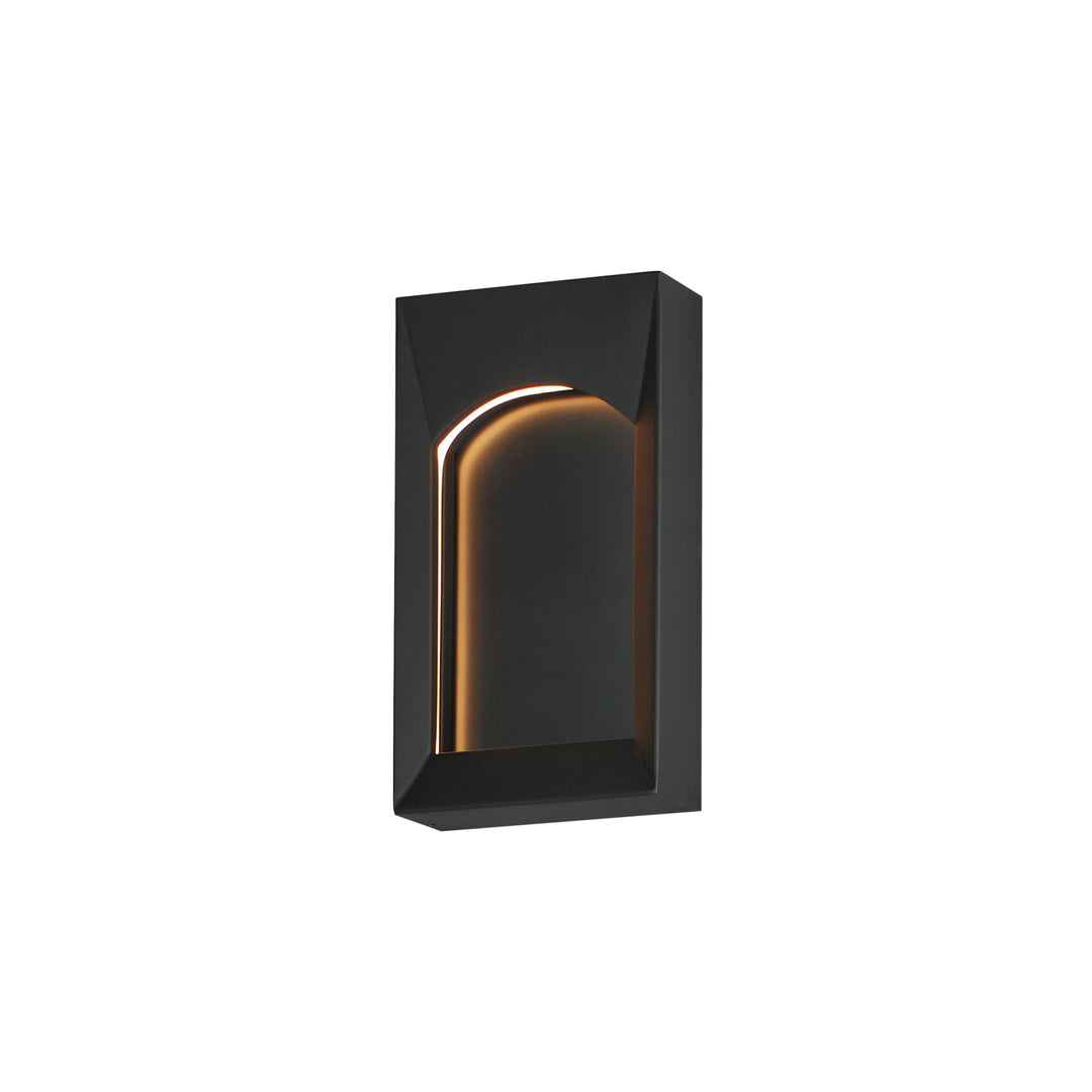Brasilia Small LED Outdoor Sconce by ET2 Lighting in Black, front view