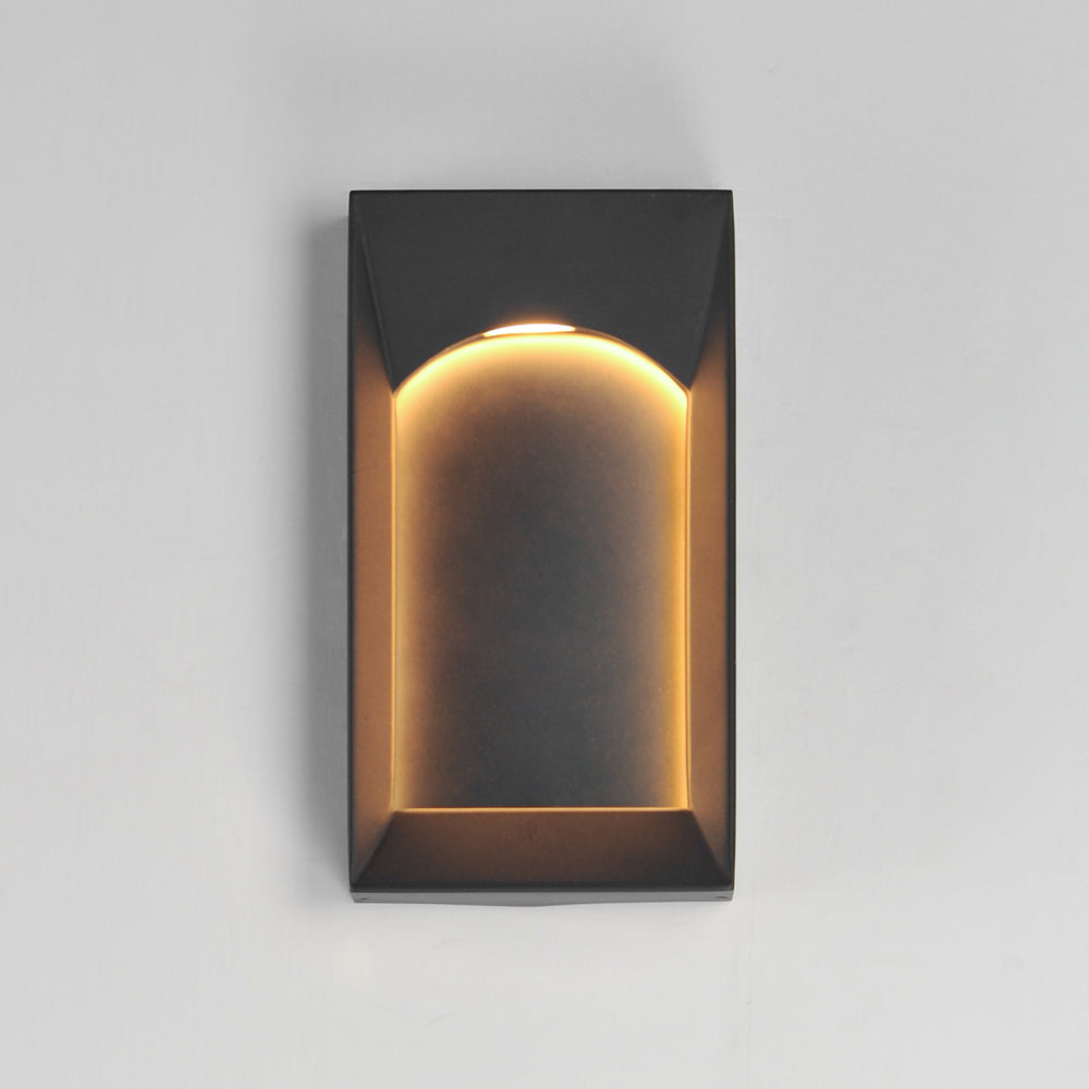 Brasilia Small LED Outdoor Sconce by ET2 Lighting, styled view 1