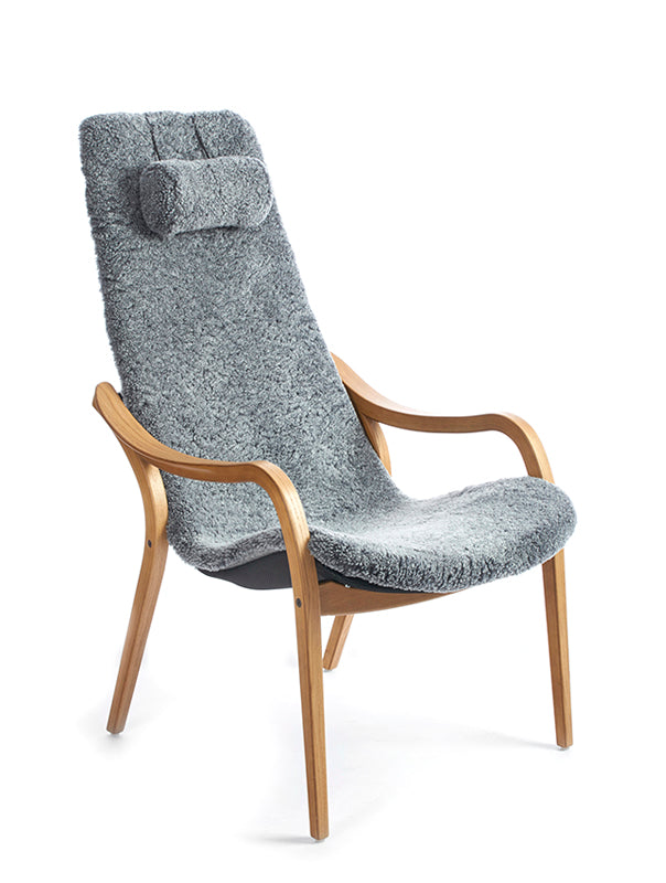 Bravo Fixed Chair by Conform — fixed-foot oak, Sheepskin graphite (conform.se)