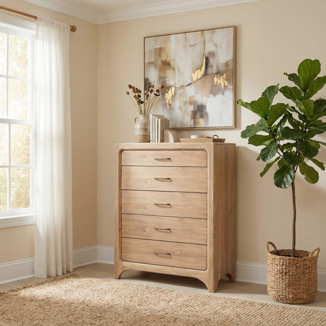Brentwood Chest in Brioche — styled in a room