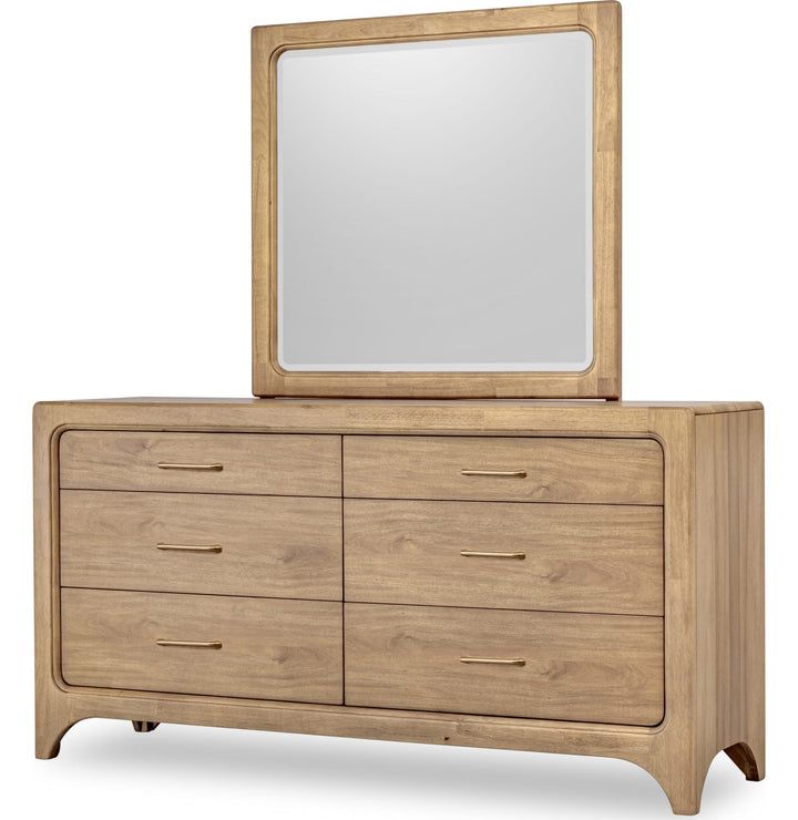 Brentwood Dresser in Brioche — on a white background with the matching mirror (sold separately)